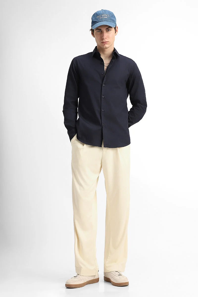 Snitch Cream Loose Fit Stretch Trousers for Men | Best Price UAE